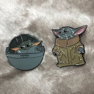 Baby Yoda Enamel Pins (2) Badge Brooch Mandalorian